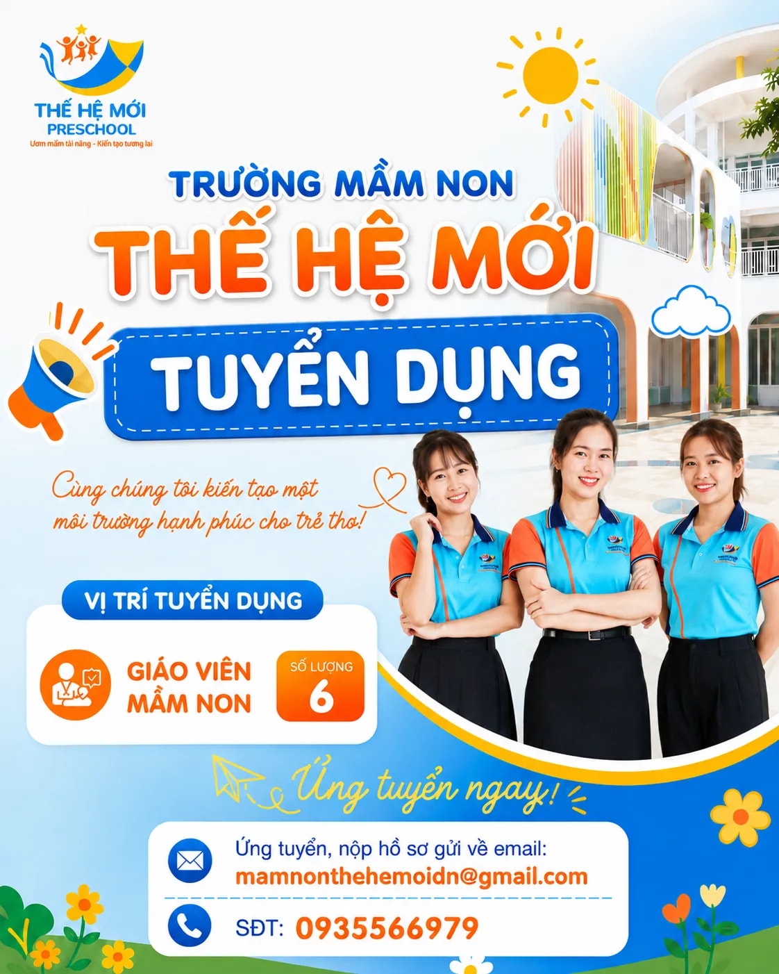 📣 THÔNG BÁO TUYỂN DỤNG GIÁO VIÊN MẦM NON