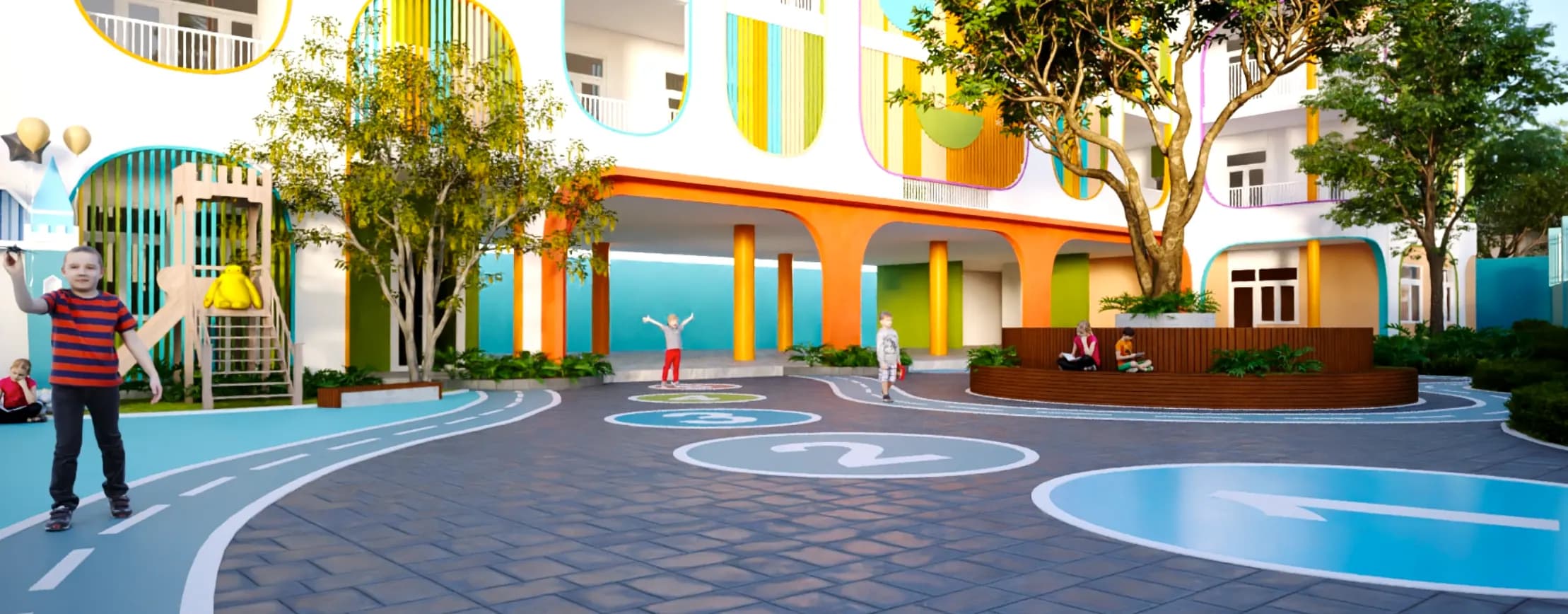 Khuôn viên trường sáng tạo và đầy màu sắc